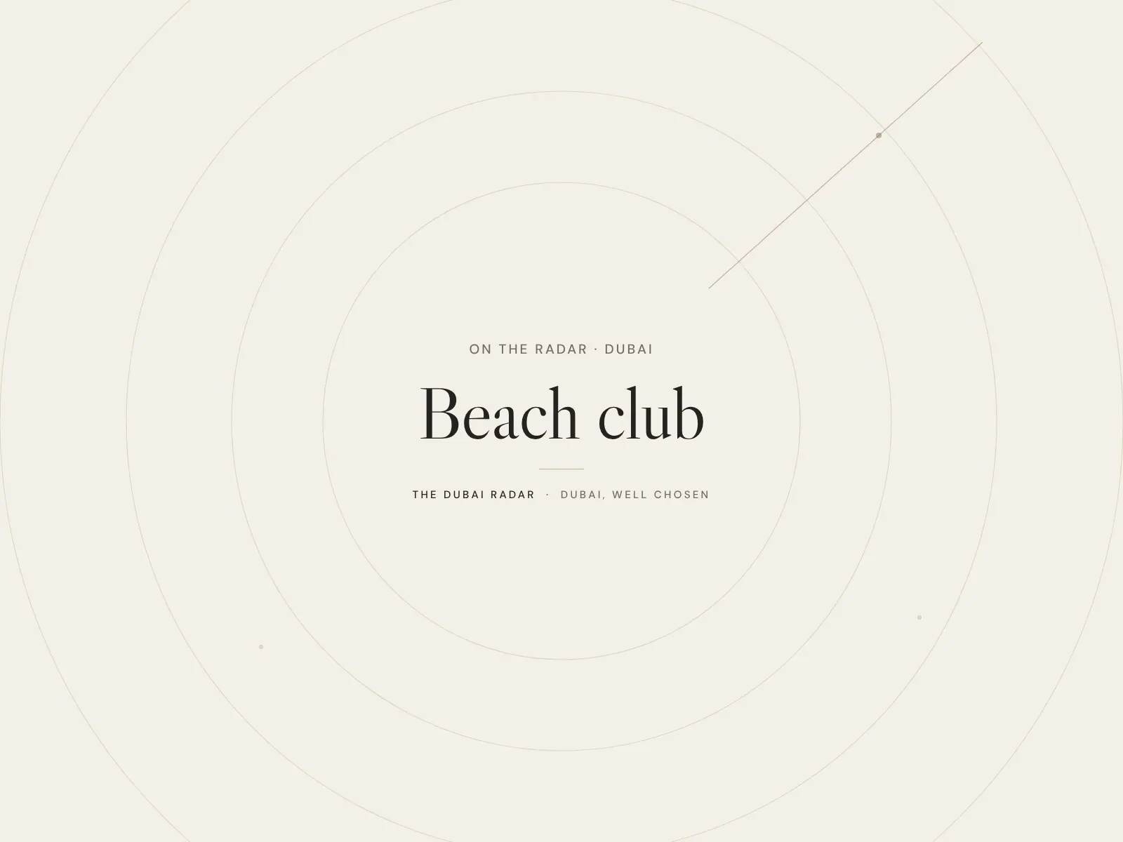 Beach club on The Dubai Radar (branded placeholder)