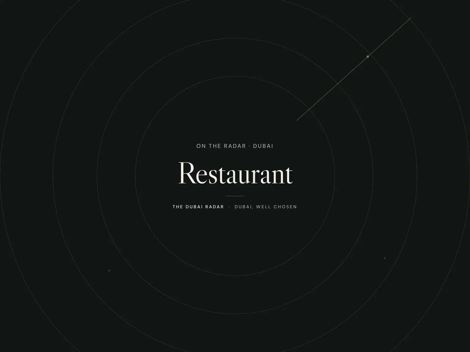 Restaurant on The Dubai Radar (branded placeholder)