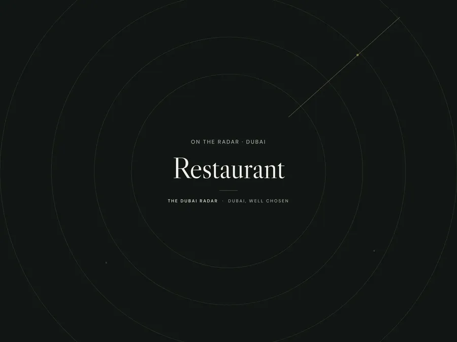 Restaurant on The Dubai Radar (branded placeholder)