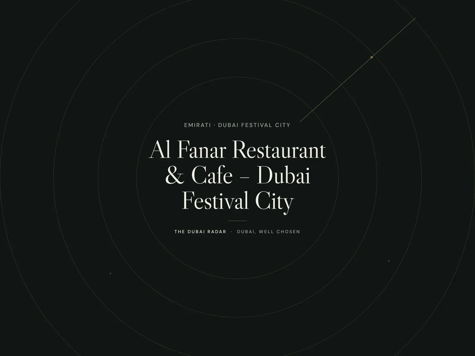 Al Fanar Restaurant & Cafe – Dubai Festival City, Emirati restaurant in Dubai Festival City, Dubai