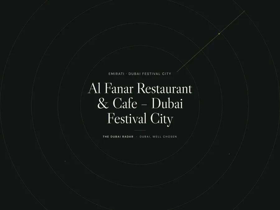 Al Fanar Restaurant & Cafe – Dubai Festival City, Emirati restaurant in Dubai Festival City, Dubai