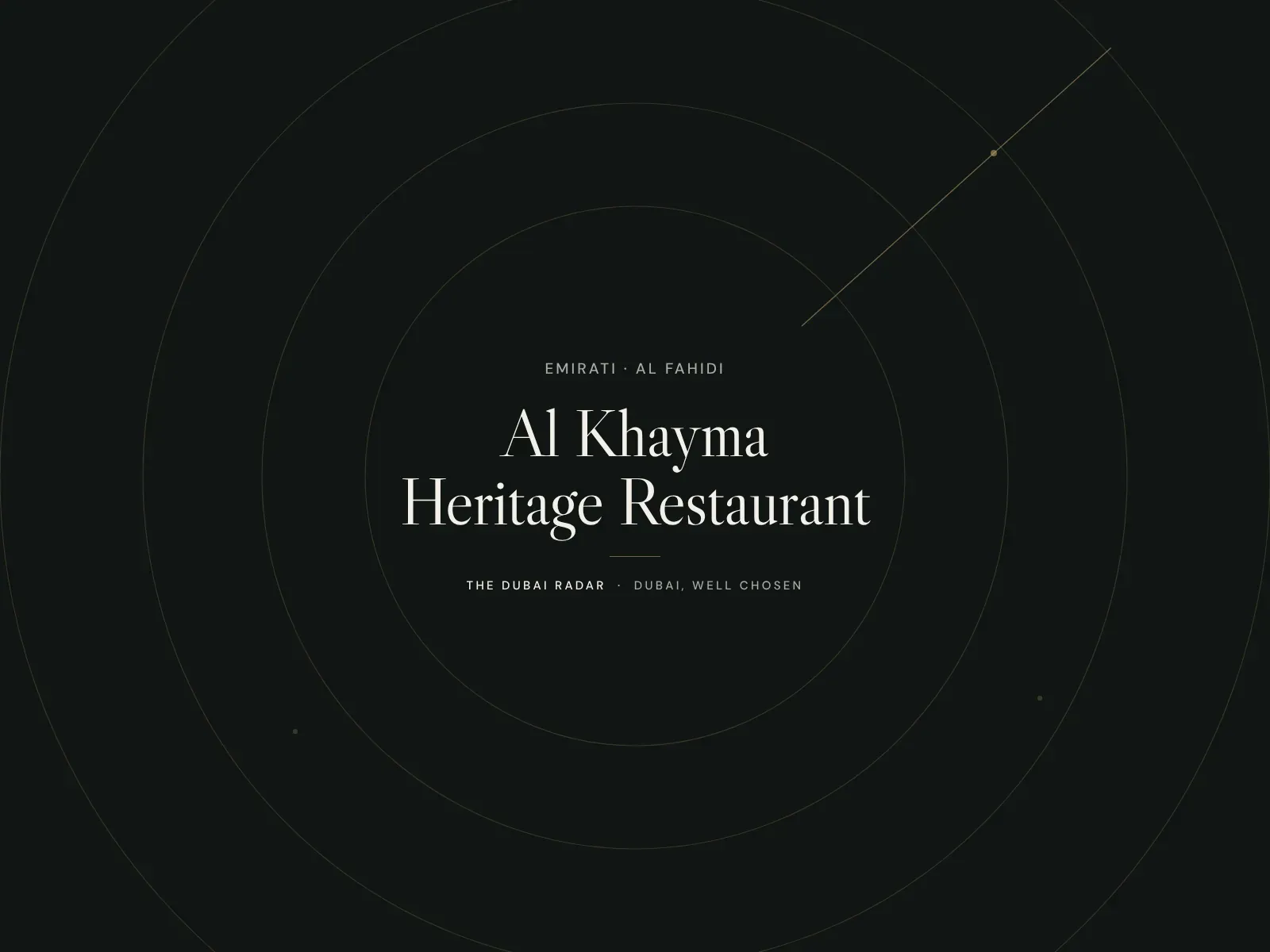 Al Khayma Heritage Restaurant, Emirati restaurant in Al Fahidi, Dubai