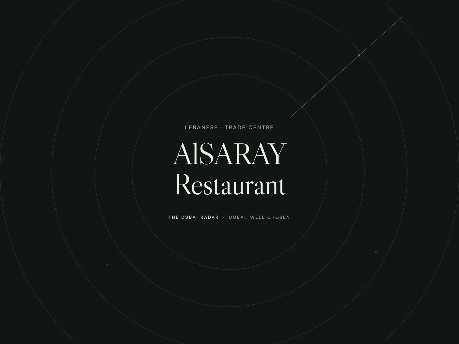 AlSARAY Restaurant, Lebanese restaurant in Trade Centre, Dubai