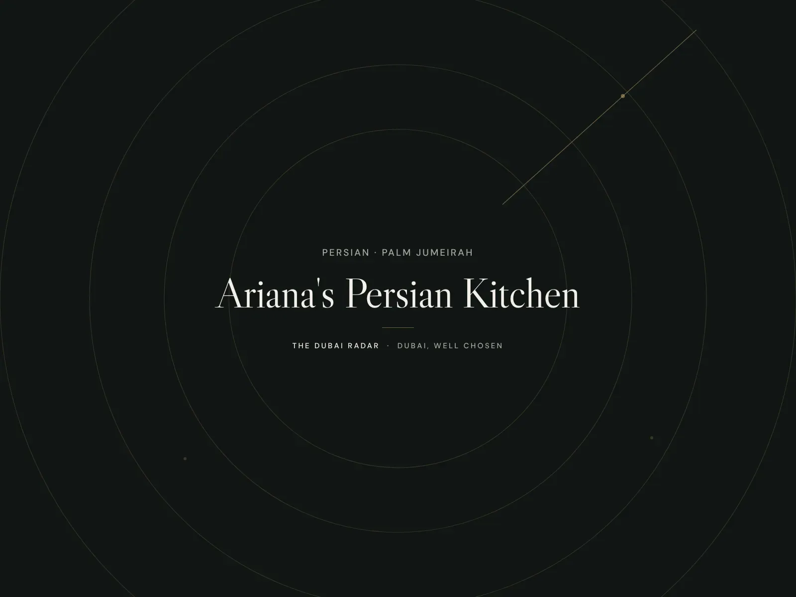 Ariana's Persian Kitchen, Persian restaurant in Palm Jumeirah, Dubai