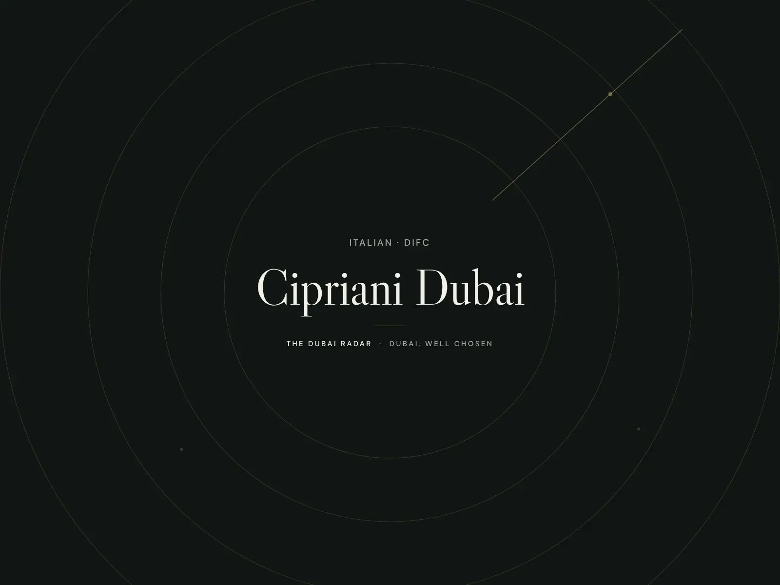 Cipriani Dubai, Italian restaurant in DIFC, Dubai