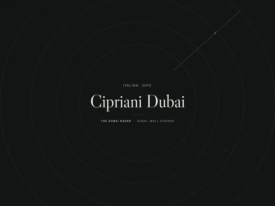 Cipriani Dubai, Italian restaurant in DIFC, Dubai