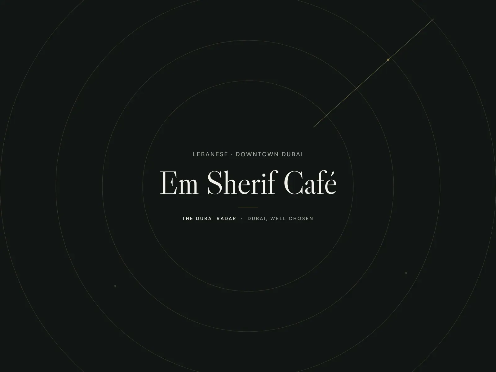 Em Sherif Café, Lebanese restaurant in Downtown Dubai, Dubai