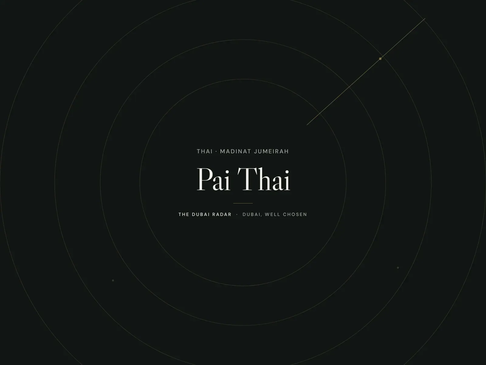 Pai Thai, Thai restaurant in Madinat Jumeirah, Dubai
