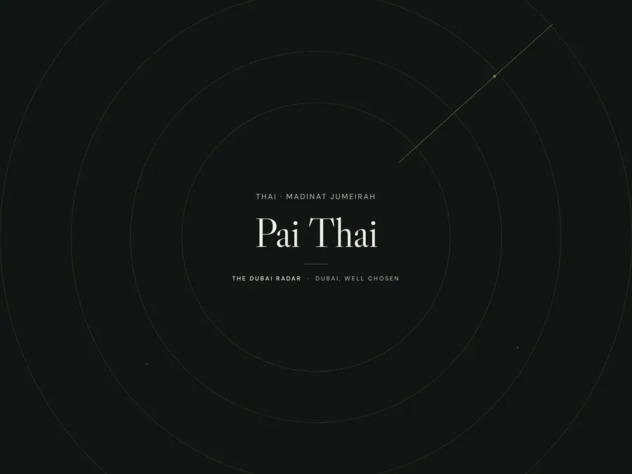 Pai Thai, Thai restaurant in Madinat Jumeirah, Dubai
