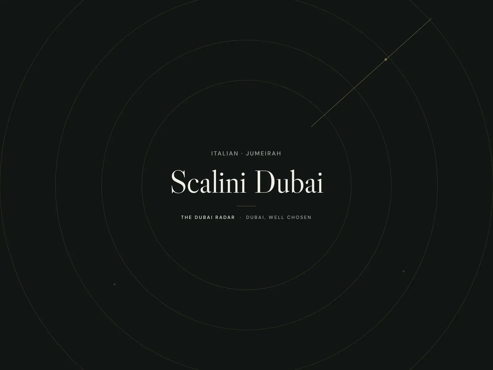 Scalini Dubai, Italian restaurant in Jumeirah, Dubai