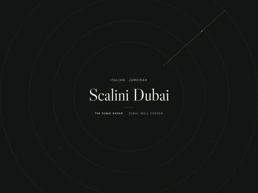 Scalini Dubai, Italian restaurant in Jumeirah, Dubai