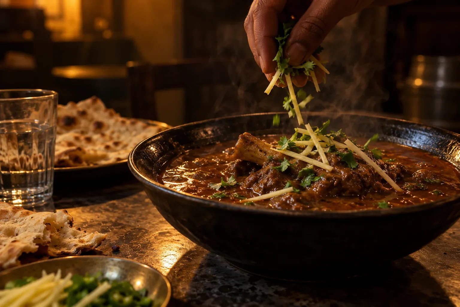 Nihari on the bone, finished with ginger and coriander